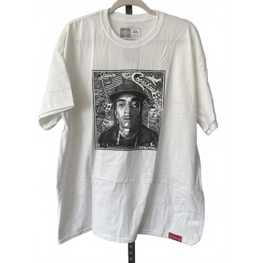 The Marathon Clothing Nipsey Hustle White Graphic T-Shirt XL